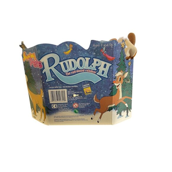 Slinky Pets Rudolph The Red-Nosed Reindeer Plush Stretch Toy - 1999 - Picture 2 of 2